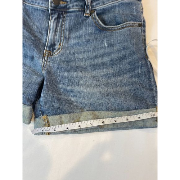 Caslon Womens Rolled Denim Boyfriend Shorts Mid-Rise 99% Cotton Blue Size 4 - Picture 7 of 9
